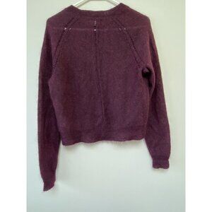 Banana Republic Womens Wine Mohair Long Sleeve Cropped Sweater Medium